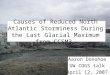 Causes of Reduced North Atlantic Storminess During the Last Glacial Maximum from CCSM3