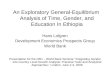 An Exploratory General-Equilibrium  Analysis of Time, Gender, and Education In Ethiopia