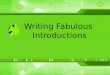 Writing Fabulous  Introductions