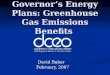 Governor’s Energy Plans: Greenhouse Gas Emissions Benefits