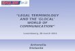 “LEGAL TERMINOLOGY AND THE 'GLOCAL' WORLD OF COMMUNICATION”