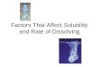 Factors That Affect Solubility and Rate of Dissolving
