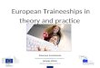 European Traineeships in theory and practice