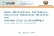 Model Maternities Initiative: Providing Humanistic Maternal and  Newborn Care in Mozambique