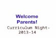 Curriculum Night- 2013-14