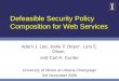 Defeasible Security Policy Composition for Web Services