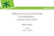 Different Forms of Private Contributions:  Cases from CEE