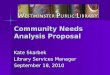 Community Needs  Analysis Proposal