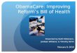 ObamaCare: Improving Reform’s Bill of Health