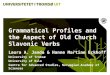 Grammatical Profiles and the Aspect of Old Church Slavonic Verbs