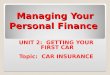 Managing Your Personal  Finance