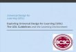 Exploring Universal Design for Learning (UDL):  The UDL Guidelines  and the Learning Environment