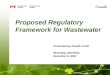 Proposed Regulatory Framework for Wastewater