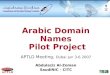 Arabic Domain Names  Pilot Project APTLD Meeting,  Dubai Jun 3-6 2007 Abdulaziz Al-Zoman