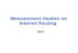 Measurement Studies on Internet Routing