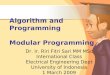Algorithm and Programming Modular Programming