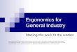 Ergonomics for  General Industry
