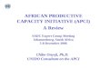 AFRICAN PRODUCTIVE CAPACITY INITIATIVE (APCI)