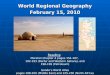 World Regional Geography February 15, 2010
