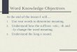 Word Knowledge Objectives