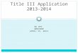 Title III Application 2013-2014