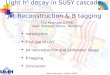 Light h 0  decay in SUSY cascade   Jet Reconstruction & B tagging