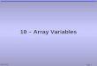 10 – Array Variables