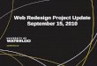 Web Redesign Project Update September 15, 2010