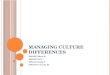 Managing Culture Differences