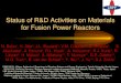 Status of R&D Activities on Materials for Fusion Power Reactors