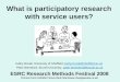 What is participatory research with service users?