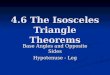 4.6 The Isosceles Triangle Theorems