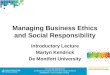 Managing Business Ethics and Social Responsibility