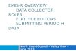 EMIS-R OVERVIEW     Data Collector Roles     Flat File Editors Submitting Period H Data
