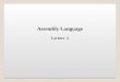 Assembly Language Lecture  2