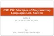 CSE 252  Principles  of  Programming Languages Lab .  Section