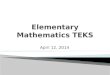 Elementary Mathematics TEKS