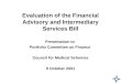 Evaluation of the Financial Advisory and Intermediary Services Bill