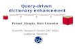 Query-driven  dictionary enhancement