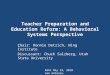 Teacher Preparation and Education Reform: A Behavioral Systems Perspective