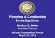 Planning & Conducting Investigations