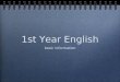 1st Year English