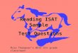 Reading ISAT Sample  Test Questions