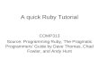 A quick Ruby Tutorial