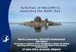 Activities of HELCOM in assessing the Baltic Sea