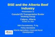 BSE and the Alberta Beef Industry