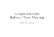 Budget Overview Belmont Town Meeting