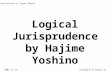 Logical Jurisprudence by Hajime Yoshino