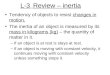 L-3 Review – inertia