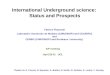 International Underground science:  Status and Prospects